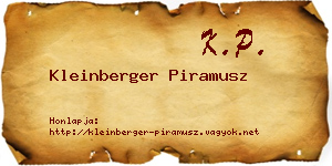 Kleinberger Piramusz névjegykártya